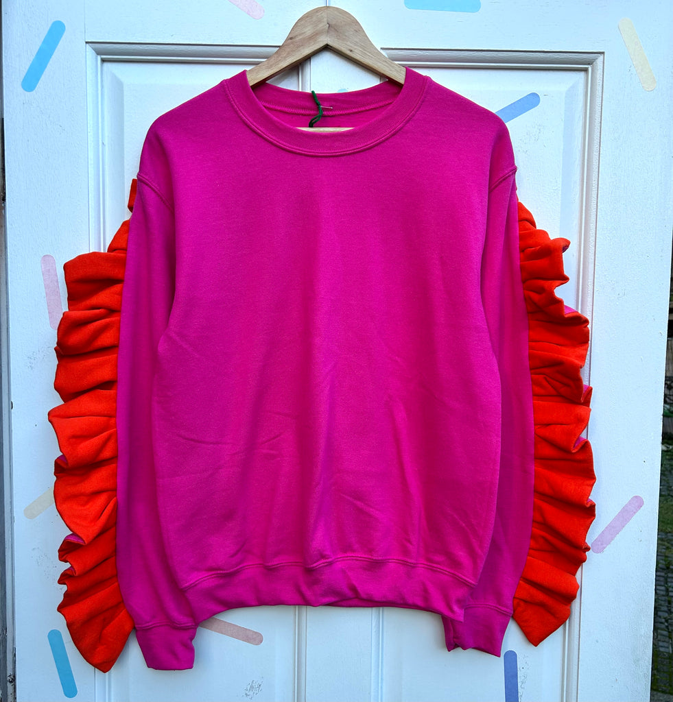 (404) -  Sample -  Frill Seeker Unisex Sweat - Pink/Orange - Size S