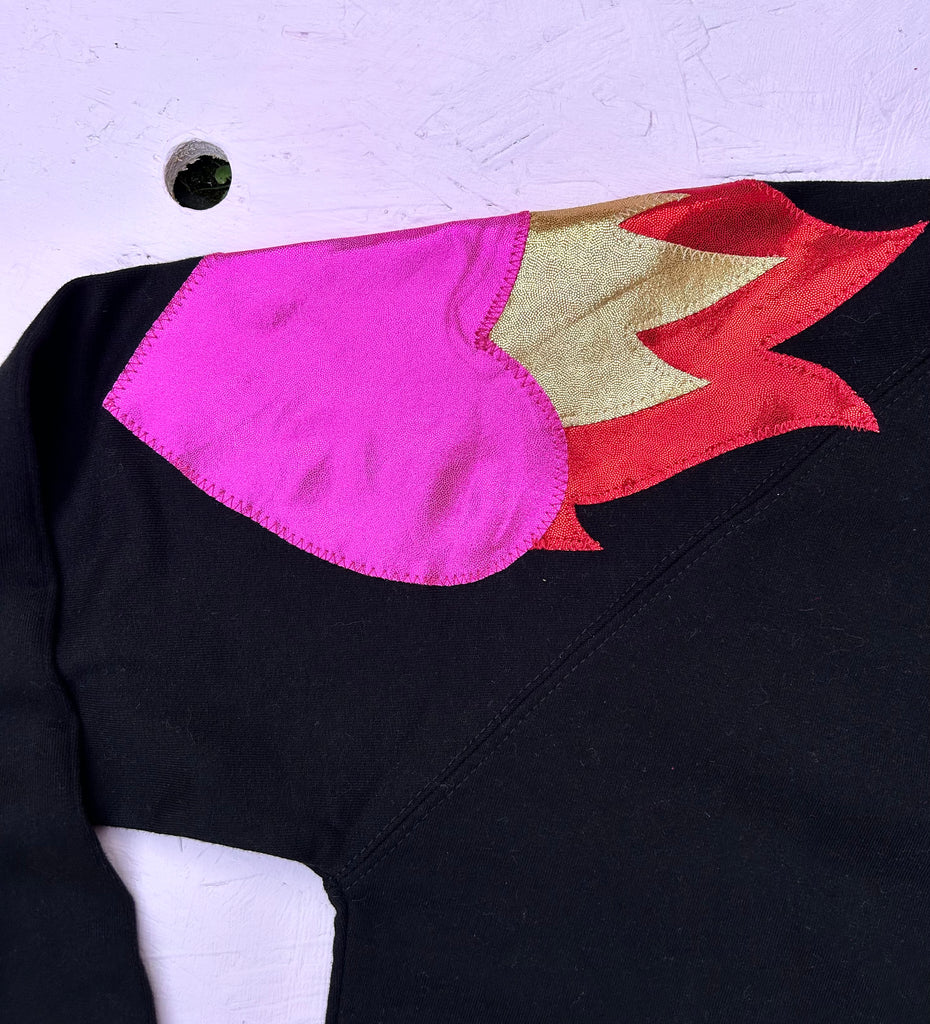 (421) One Off! - Hot Stuff (Shoulders) Unisex Sweat - Black/Pink/Red - Size S