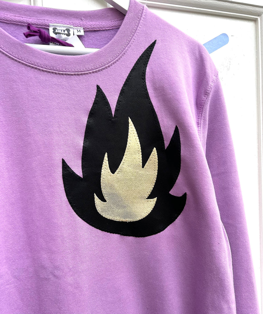 (456) Phoenix Chest Unisex Sweat - Lilac - Size M