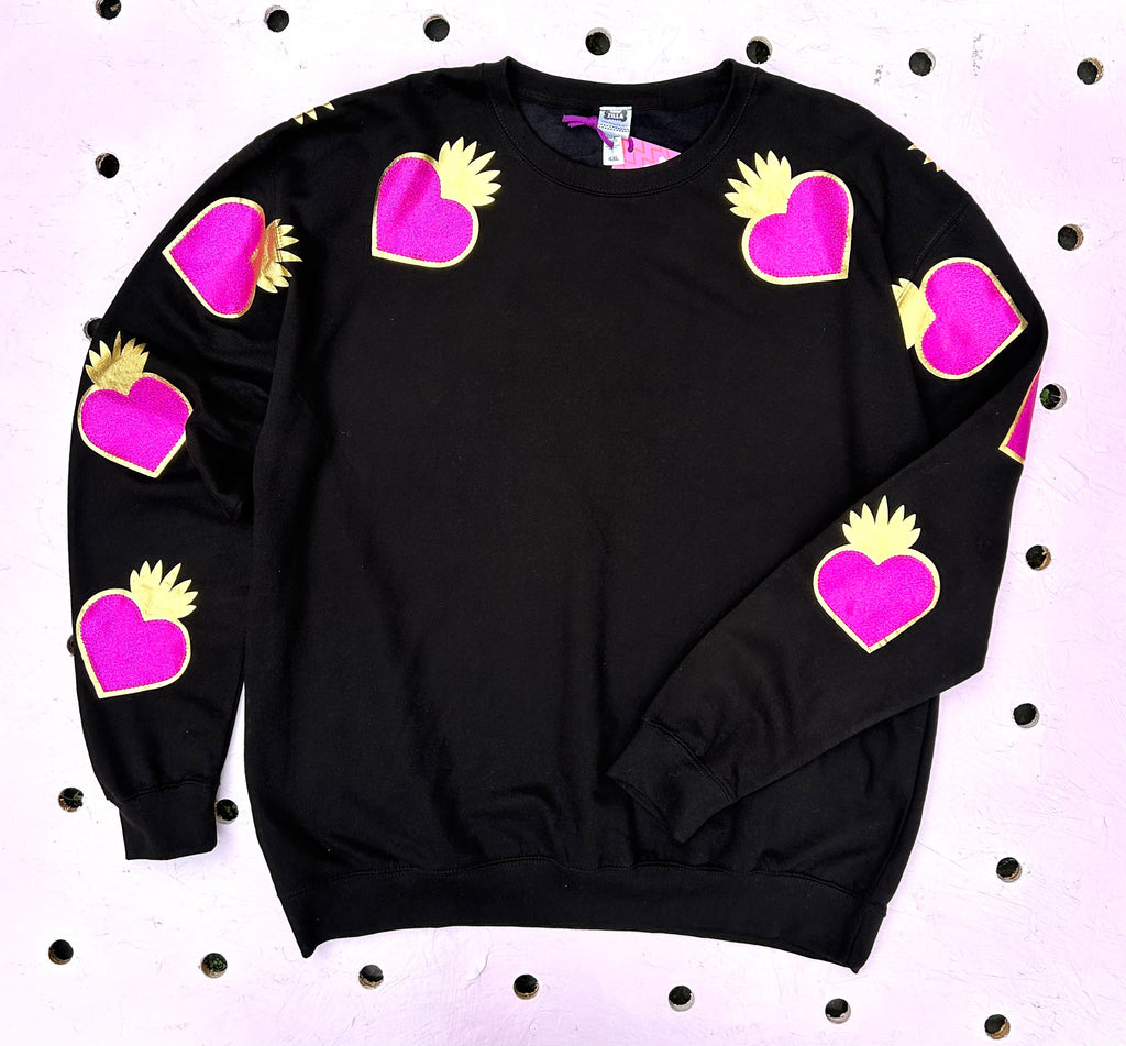 (449) One Off! - Queenie Unisex Sweat - Black/Gold/Metallic Pink - Size 4XL