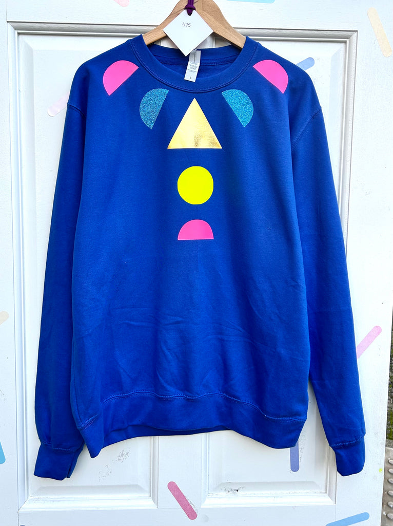 (475) - One Off! - Pull Shapes Unisex Sweat- Blue - Size L