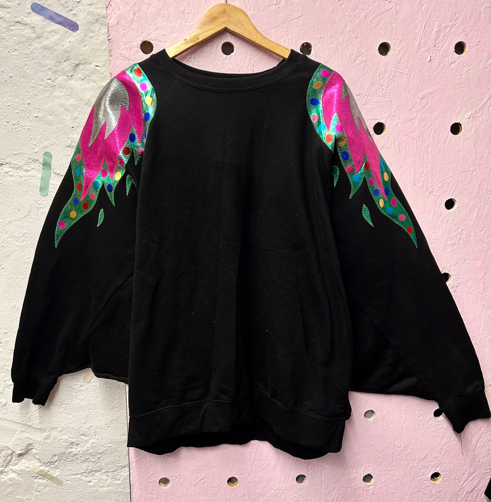 (508) 2nd - One Off! - Phoenix Batwing Sweat - Metallic Flame - XXL