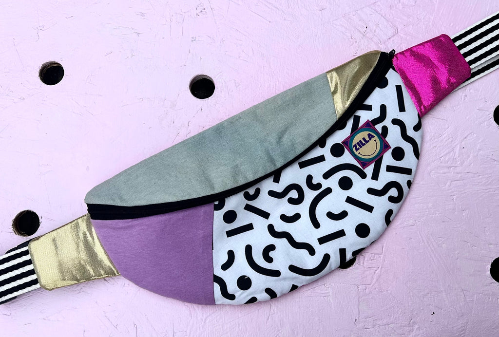 (505) One Off! - Bumbag - Light Denim/Squiggle/Gold/Lilac/Pink