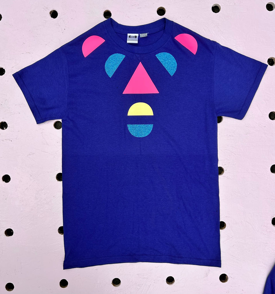 (477) - One Off! - Pull Shapes Unisex Tee  - Blue - Size S