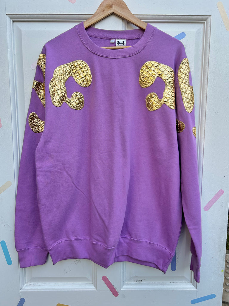 (481) - One Off! - Bonnie Unisex Sweat - Lilac/Quilted Gold - Size XXL