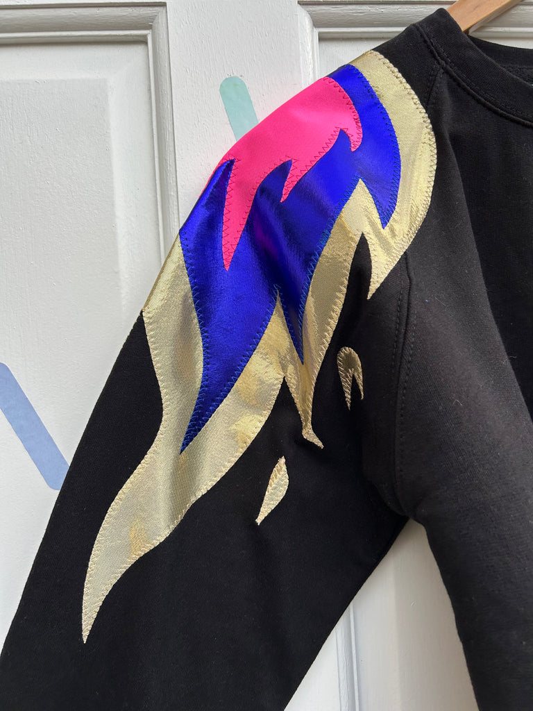 (448) One Off! - Phoenix Unisex Sweat - Gold/Metallic Cobalt/Neon Pink Lycra - Size M