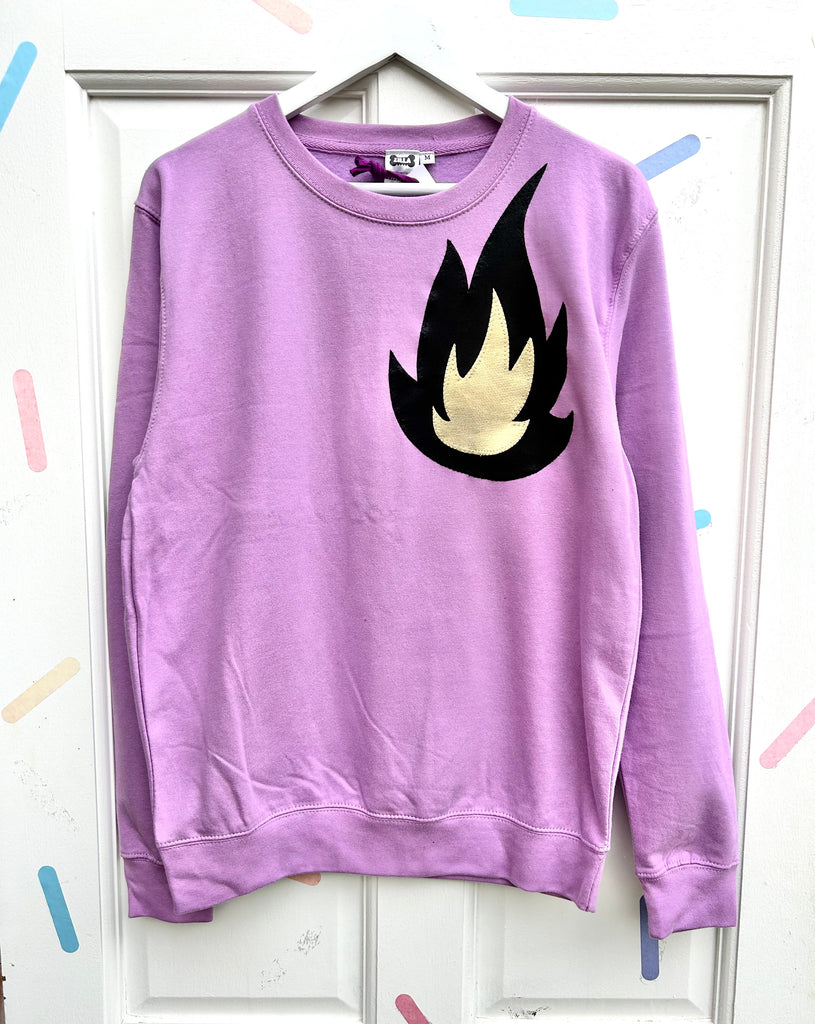 (457) Phoenix Chest Unisex Sweat - Lilac - Size M