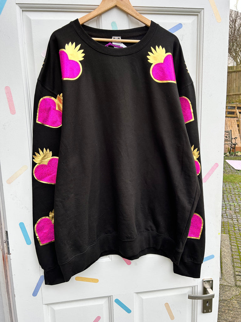 (449) One Off! - Queenie Unisex Sweat - Black/Gold/Metallic Pink - Size 4XL