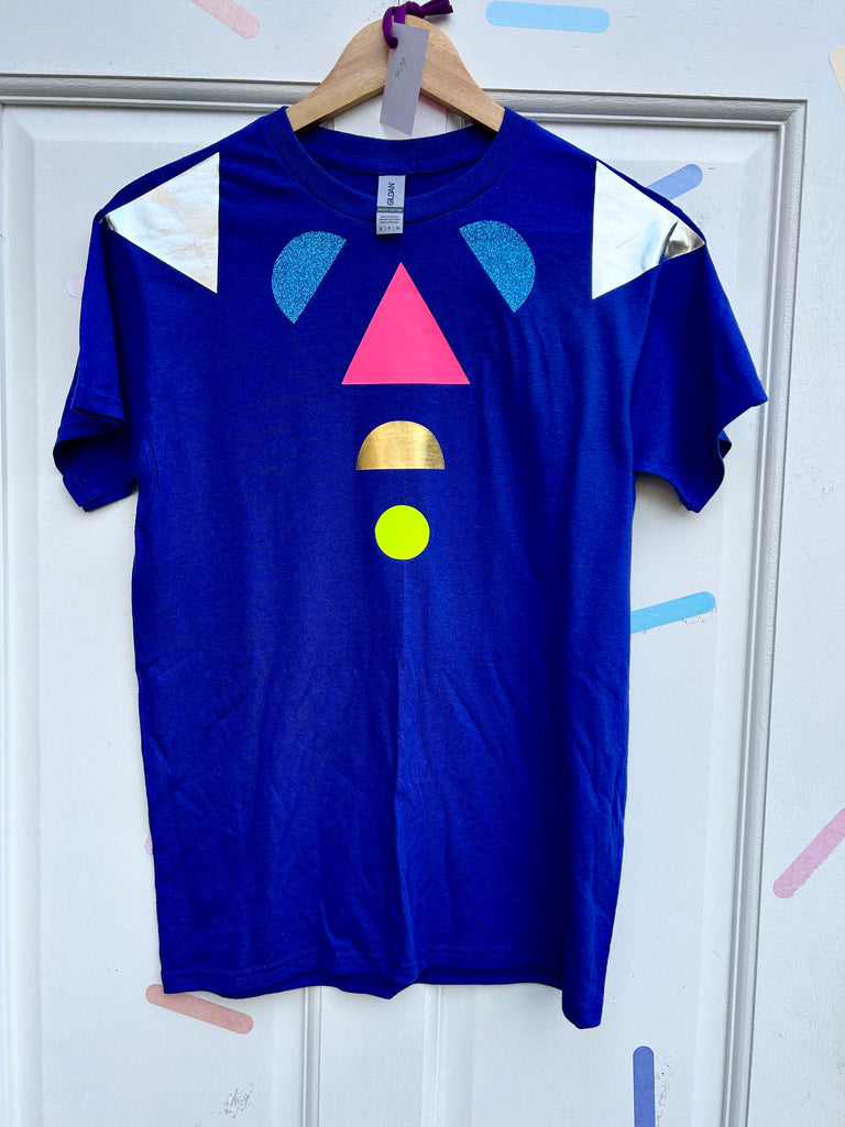 (479) - One Off! - Pull Shapes Unisex Tee - Cobalt - Size S