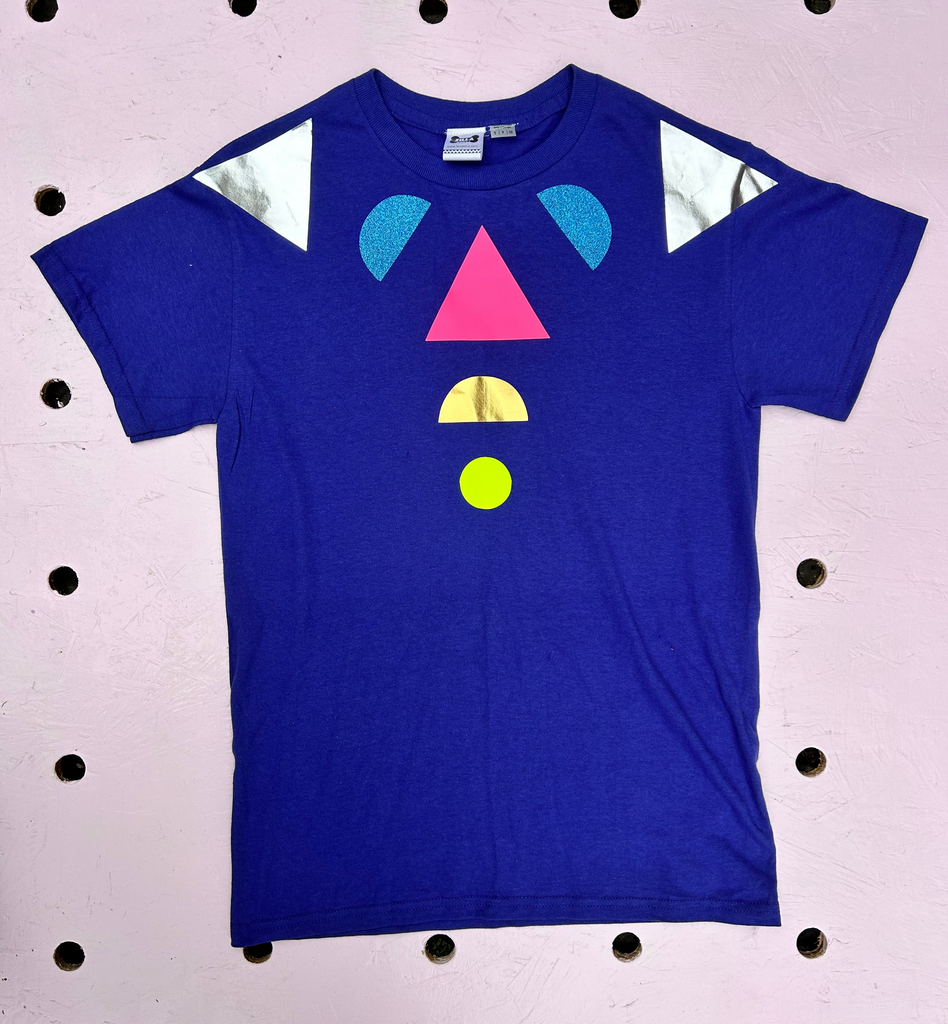 (479) - One Off! - Pull Shapes Unisex Tee - Cobalt - Size S