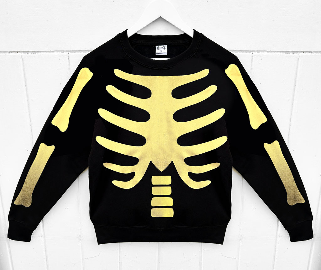 (396) - Dem Bones Unisex Sweat- Gold - Size 4XL