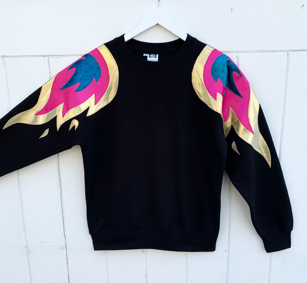 (447) Phoenix Unisex Sweat  - Pink/Teal/Gold - Size XXL